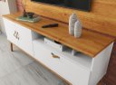 Ver imagem 2 de Rack + Painel Si 1.60m Estilo Retrô para Tv até 60'' Cor Cinamomo / Branco