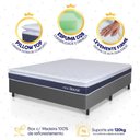 Ver imagem 4 de Conjunto Box Cinza Durban Azul Espuma D28 Viúva 128x188x57 - King House