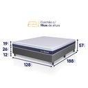 Ver imagem 3 de Conjunto Box Cinza Durban Azul Espuma D28 Viúva 128x188x57 - King House