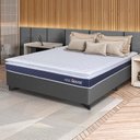 Ver imagem 1 de Conjunto Box Cinza Durban Azul Espuma D28 Viúva 128x188x57 - King House