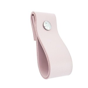 02 Puxadores Dobi Parafuso - Textura de Couro Rosa:Prata