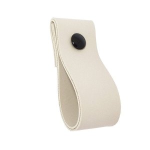 02 Puxadores Dobi Parafuso - Textura de Couro Creme:Preto