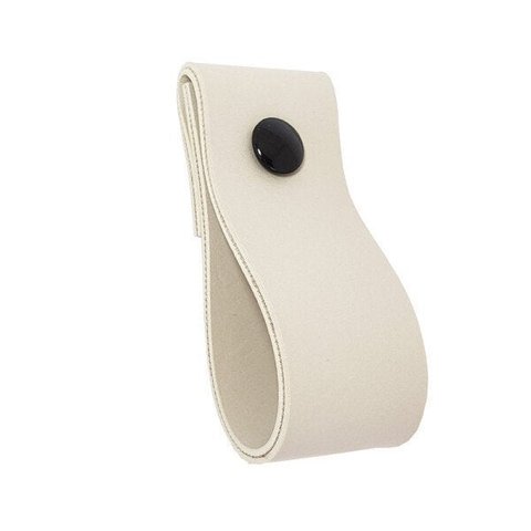 02 Puxadores Dobi Parafuso - Textura de Couro Creme:Preto