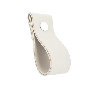 02 Puxadores Dobi Parafuso - Textura de Couro Creme:Branco