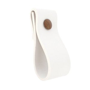 02 Puxadores Dobi Parafuso - Textura de Couro Branco:Marrom