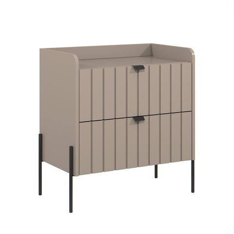 Mesa de Cabeceira em Madeira Mdf Conect Moriah 60cm Moderna:preto/conect