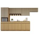Ver imagem 4 de Cozinha Completa Modulada 6 Peças 13 Portas 4 Gavetas com Rodapé 100% MDF Simone Mendes Marrom/Carvalho/Greige