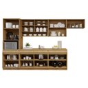 Ver imagem 5 de Cozinha Completa Modulada 6 Peças 13 Portas 4 Gavetas com Rodapé 100% MDF Simone Mendes Marrom/Carvalho/Greige