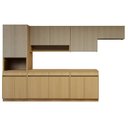 Ver imagem 2 de Cozinha Completa Modulada 6 Peças 13 Portas 4 Gavetas com Rodapé 100% MDF Simone Mendes Marrom/Carvalho/Greige