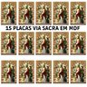 Placa Decorativa Mdf 15 Undiades Via Sacra Tamanho 20x29cm - 5