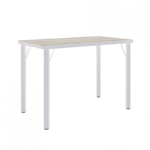 Mesa de Jantar Tubular Retangular 900 Roma Bege/Narita/Branco