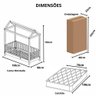 Cama Infantil Solteiro Casinha Colorida Madeira Maciça Pinus Grade Vertical - 1