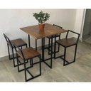 Ver imagem 1 de Conjunto de Mesa 4 Cadeiras Pequena Madeira Imbuia Industrial Premium