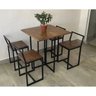 Conjunto de Mesa 4 Cadeiras Pequena Madeira Imbuia Industrial Premium - 1