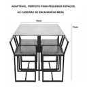 Ver imagem 2 de Conjunto de Mesa 4 Cadeiras Pequena Madeira Imbuia Industrial Premium