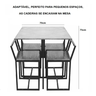 Conjunto de Mesa 4 Cadeiras Pequena Madeira Imbuia Industrial Premium - 2