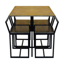 Ver imagem 3 de Conjunto de Mesa 4 Cadeiras Pequena Madeira Imbuia Industrial Premium