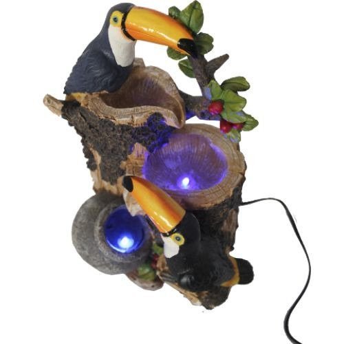 Fonte de Água com Árvore e Dois Tucanos com Luz LED (30cm) - 220v - 1