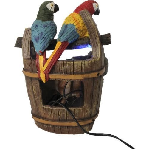 Fonte de Água com Casal de Araras e Vaso com Barris (30cm) - 110v - 2