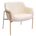 Ver imagem 1 de Poltrona Decorativa Jade Base Aço Ouro Fosco Bouclé Off White - Nexta Casa