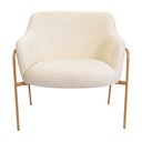 Ver imagem 6 de Poltrona Decorativa Jade Base Aço Ouro Fosco Bouclé Off White - Nexta Casa