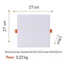 Ver imagem 2 de Painel Led Frameless 17w 4100k Quadrado Branco - 17w