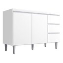 Ver imagem 1 de Balcão Multiuso P/cozinha Andreia 120cm Branco Ajl Móveis.