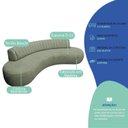 Ver imagem 4 de Sofá Orgânico 03 Lugares Sala Estar Celeste 160cm Bouclé