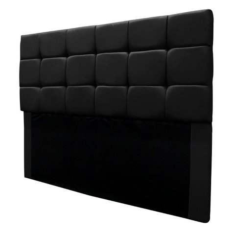 Cabeceira Cama Box Estofada Queen 160 Cm Bianca Suede Preto