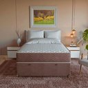 Ver imagem 4 de Cama Box Baú Casal + Colchão Prime Espuma D45 Marrom Suede Marrom/marrom