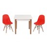 Conjunto Mesa de Jantar Luiza 80cm Branca com 2 Cadeiras Botonê - Vermelho - 1