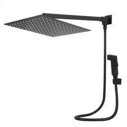 Ducha Chuveiro Quadrado Black/Preto 40x40 Inox C/Desviador - 1