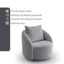 Ver imagem 5 de Poltrona Decorativa Orgânica Boucle Cinza Claro Cali Estofama