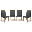 Ver imagem 1 de Kit com 4 Cadeiras Ana Madeira Maciça Estofadas para Mesa de Jantar Linho Chumbo 406