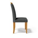 Ver imagem 2 de Kit com 4 Cadeiras Ana Madeira Maciça Estofadas para Mesa de Jantar Linho Chumbo 406