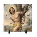 Ver imagem 2 de Quadro Azulejo Decorativo de Mesa São Sebastião Católico Jesus Cristo
