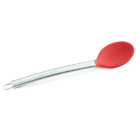 Colher para Arroz de Silicone Vermelho com Cabo em Inox 34 cm - Mimo Style - ASA1301