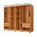 Ver imagem 3 de Guarda Roupa Casal Toronto 100 Mdf 8 Portas e 4 Gavetas com Pés Moderna Mobília