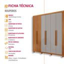 Ver imagem 5 de Guarda Roupa Casal Toronto 100 Mdf 8 Portas e 4 Gavetas com Pés Moderna Mobília
