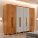 Ver imagem 1 de Guarda Roupa Casal Toronto 100 Mdf 8 Portas e 4 Gavetas com Pés Moderna Mobília