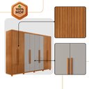 Ver imagem 4 de Guarda Roupa Casal Toronto 100 Mdf 8 Portas e 4 Gavetas com Pés Moderna Mobília