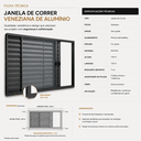 Ver imagem 4 de Janela Veneziana 3 Folhas sem Grade em Alumínio Preto com Vidro Liso Incolor 150 x 100 x 7 cm