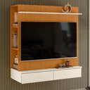 Ver imagem 2 de Closet com Painel Wave Cinamomo/off White para Tv até 42” - Móveis Albatroz