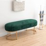 Banco Recamier Glow 193cm Cama Box Casal Base em Aço Dourado Zahav:veludo Verde Escuro - 2