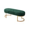 Banco Recamier Glow 193cm Cama Box Casal Base em Aço Dourado Zahav:veludo Verde Escuro - 1