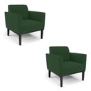 Ver imagem 2 de Kit 2 Poltronas Decorativas Isabella Pés Fixo em Madeira Preto Veludo Verde Esmeralda G19 - Gran Bel