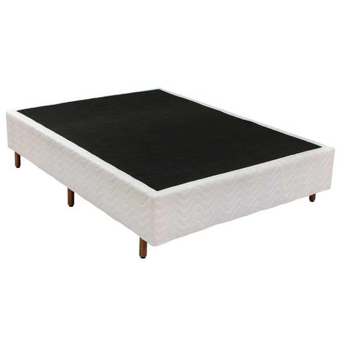 Cama Box Base Casal Universal Bordado White (138x188x25) - Polar