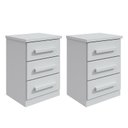 Ver imagem 1 de Kit 2 Mesas de Cabeceira Baião Branco - Móveis Lopas