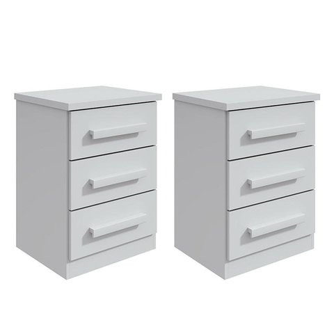 Kit 2 Mesas de Cabeceira Baião Branco - Móveis Lopas