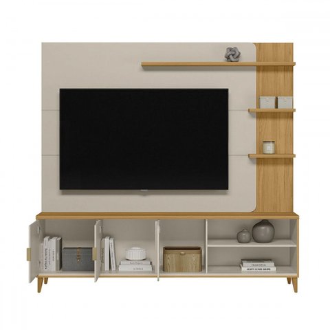 Estante para Tv até 70 Polegadas Napoli 3 Portas Tauari/off White - Linea Brasil